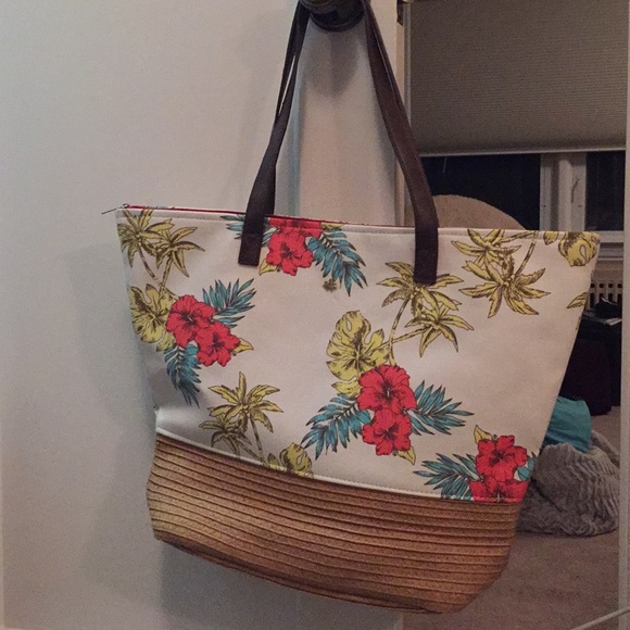 Capelli Straworld canvas floral tote bag - Picture 2 of 3